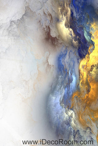 Image of Gold Blue Clouds Fog 00062 Ceiling Wall Mural Wall paper Decal Wall Art Print Decor Kids wallpaper