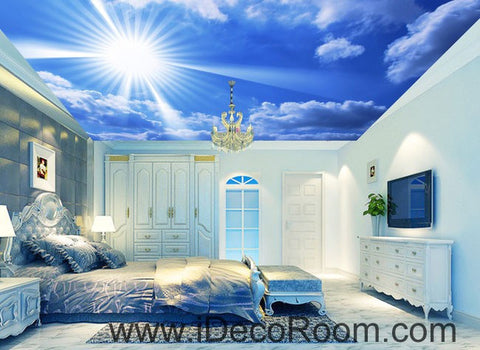 Image of Sunny Day Clouds Blue Sky 00068 Ceiling Wall Mural Wall paper Decal Wall Art Print Decor Kids wallpaper