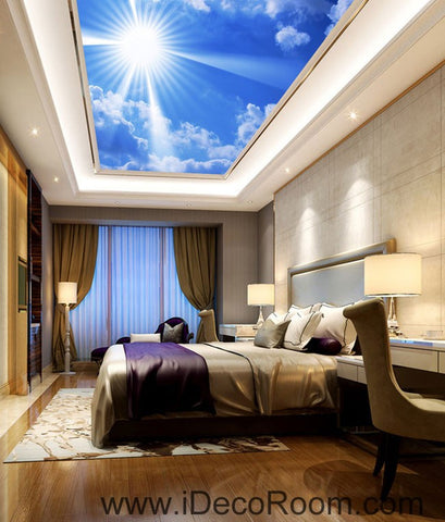 Image of Sunny Day Clouds Blue Sky 00068 Ceiling Wall Mural Wall paper Decal Wall Art Print Decor Kids wallpaper