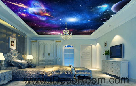 Image of Planet Galaxy Earth Ourter Space 00071 Ceiling Wall Mural Wall paper Decal Wall Art Print Decor Kids wallpaper