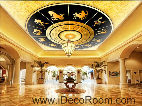 Image of Golden Star Sign Map 00072 Ceiling Wall Mural Wall paper Decal Wall Art Print Decor Kids wallpaper