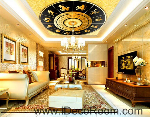 Image of Golden Star Sign Map 00072 Ceiling Wall Mural Wall paper Decal Wall Art Print Decor Kids wallpaper