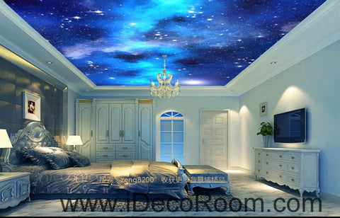 Image of Galaxy Star Moon 00073 Ceiling Wall Mural Wall paper Decal Wall Art Print Decor Kids wallpaper