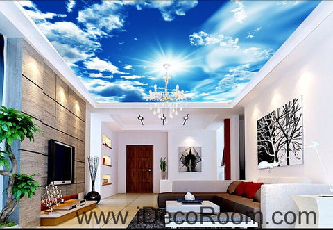 Image of Sunshine Clouds Blue Sky 00082 Ceiling Wall Mural Wall paper Decal Wall Art Print Decor Kids wallpaper
