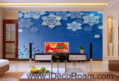 Image of Snowflakes Flower 00091 Ceiling Wall Mural Wall paper Decal Wall Art Print Decor Kids wallpaper