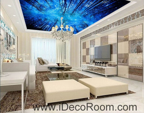 Image of Star Night Forest Sky 00099 Ceiling Wall Mural Wall paper Decal Wall Art Print Decor Kids wallpaper
