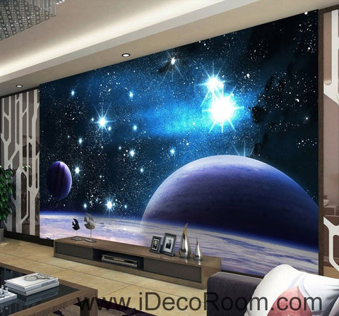 Image of Planets Star Night Sky 00100 Wall Mural Wall paper Decal Wall Art Print Decor Kids wallpaper