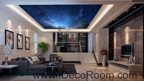 Image of Galaxy Night Sky Twikle Star Wallpaper Wall Decals Wall Art Print Business Kids Wall Paper Nursery Mural Home Decor Removable Wall Stickers Ceiling Decal
