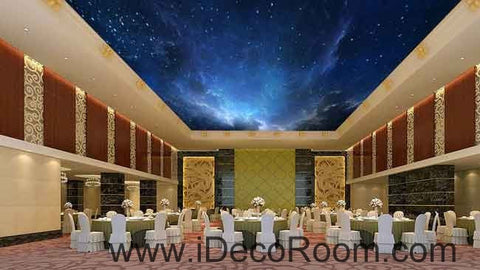 Image of Galaxy Night Sky Twikle Star Wallpaper Wall Decals Wall Art Print Business Kids Wall Paper Nursery Mural Home Decor Removable Wall Stickers Ceiling Decal