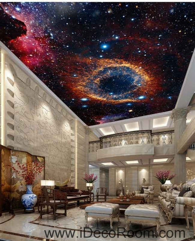 Image of Nebula Star Cirble Universe Wallpaper Wall Decals Wall Art Print Business Kids Wall Paper Nursery Mural Home Decor Removable Wall Stickers Ceiling Decal