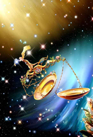 Image of Libra Star Sign Goden Light Wallpaper Wall Decals Wall Art Print Business Kids Wall Paper Nursery Mural Home Decor Removable Wall Stickers Ceiling Decal