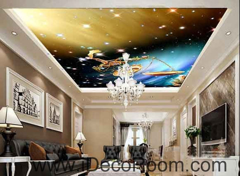 Image of Libra Star Sign Goden Light Wallpaper Wall Decals Wall Art Print Business Kids Wall Paper Nursery Mural Home Decor Removable Wall Stickers Ceiling Decal