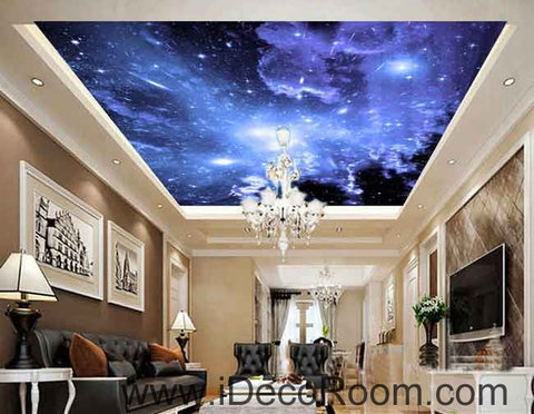 Image of Starlight Twinkling Star Wallpaper Wall Decals Wall Art Print Business Kids Wall Paper Nursery Mural Home Decor Removable Wall Stickers Ceiling Decal