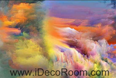 Image of Colorful Clouds Moving Wallpaper Wall Decals Wall Art Print Business Kids Wall Paper Nursery Mural Home Decor Removable Wall Stickers Ceiling Decal