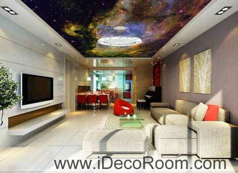 Image of Nebula Clouds Star Wallpaper Wall Decals Wall Art Print Business Kids Wall Paper Nursery Mural Home Decor Removable Wall Stickers Ceiling Decal