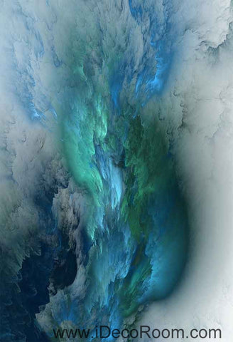 Image of Turqoise Marble Clouds Pattern Wallpaper Wall Decals Wall Art Print Business Kids Wall Paper Nursery Mural Home Decor Removable Wall Stickers Ceiling Decal