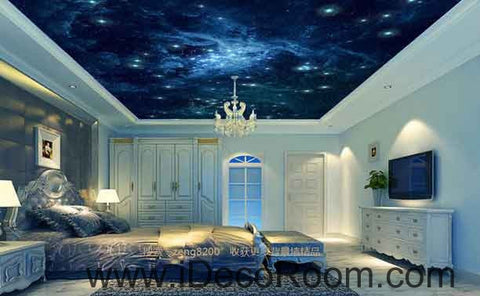 Image of Galaxy Star Sky Wallpaper Wall Decals Wall Art Print Business Kids Wall Paper Nursery Mural Home Decor Removable Wall Stickers Ceiling Decal