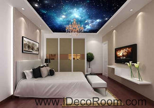 Starry Sky Galaxy Space Wallpaper Wall Decals Wall Art Print Business Kids Wall Paper Nursery Mural Home Decor Removable Wall Stickers Ceiling Decal