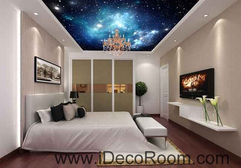 Image of Starry Sky Galaxy Space Wallpaper Wall Decals Wall Art Print Business Kids Wall Paper Nursery Mural Home Decor Removable Wall Stickers Ceiling Decal
