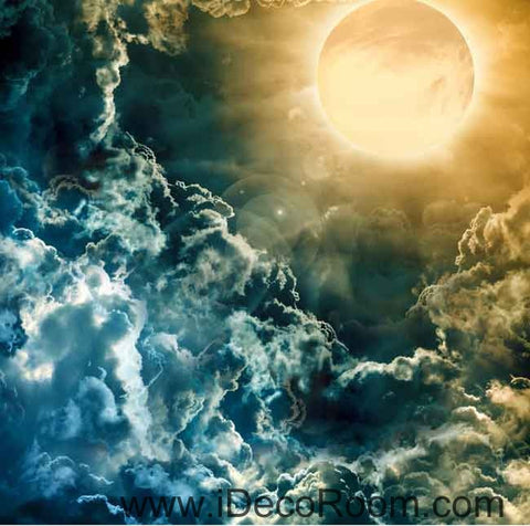 Image of Sunlignt Solar Clouds Wallpaper Wall Decals Wall Art Print Business Kids Wall Paper Nursery Mural Home Decor Removable Wall Stickers Ceiling Decal