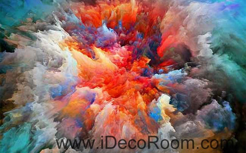 Image of Abstract Clouds Color Pattern Wallpaper Wall Decals Wall Art Print Business Kids Wall Paper Nursery Mural Home Decor Removable Wall Stickers Ceiling Decal