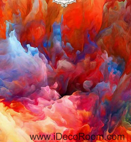 Image of Abstract Clouds Color Pattern Wallpaper Wall Decals Wall Art Print Business Kids Wall Paper Nursery Mural Home Decor Removable Wall Stickers Ceiling Decal