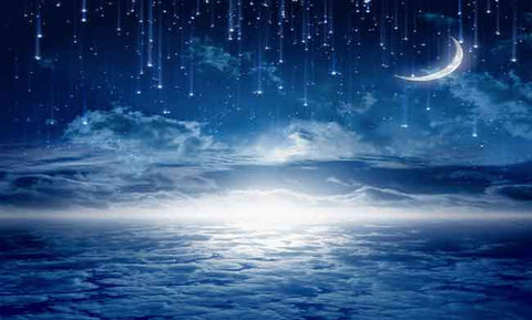 Image of Moonlit Twinkle Star Wallpaper Wall Decals Wall Art Print Business Kids Wall Paper Nursery Mural Home Decor Removable Wall Stickers Ceiling Decal