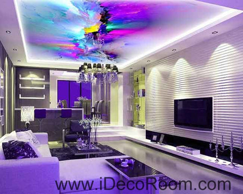 Image of Abstract Pink Clouds Color Pattern Wallpaper Wall Decals Wall Art Print Business Kids Wall Paper Nursery Mural Home Decor Removable Wall Stickers Ceiling Decal