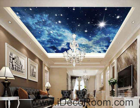 Image of Foggy Star Sky Starlight Wallpaper Wall Decals Wall Art Print Business Kids Wall Paper Nursery Mural Home Decor Removable Wall Stickers Ceiling Decal