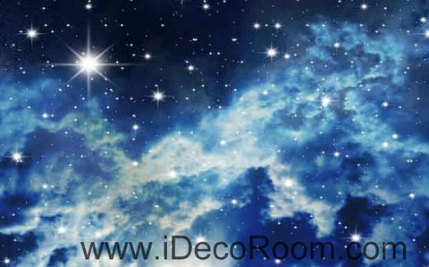 Image of Foggy Star Sky Starlight Wallpaper Wall Decals Wall Art Print Business Kids Wall Paper Nursery Mural Home Decor Removable Wall Stickers Ceiling Decal