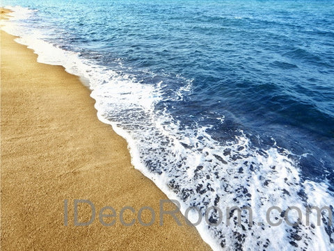 Image of Beach Wave 00005 Floor Decals 3D Wallpaper Wall Mural Stickers Print Art Bathroom Decor Living Room Kitchen Waterproof Business Home Office Gift