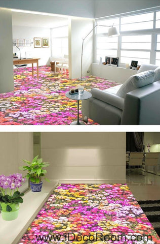 Image of Pink Yellow White Daisy Flower 00027 Floor Decals 3D Wallpaper Wall Mural Stickers Print Art Bathroom Decor Living Room Kitchen Waterproof Business Home Office Gift