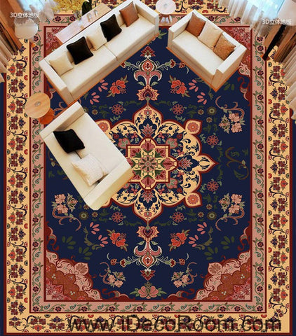 Image of Classic Flower Carpet 00029 Floor Decals 3D Wallpaper Wall Mural Stickers Print Art Bathroom Decor Living Room Kitchen Waterproof Business Home Office Gift