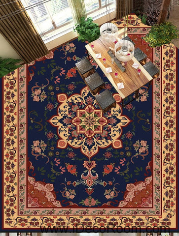 Image of Classic Flower Carpet 00029 Floor Decals 3D Wallpaper Wall Mural Stickers Print Art Bathroom Decor Living Room Kitchen Waterproof Business Home Office Gift