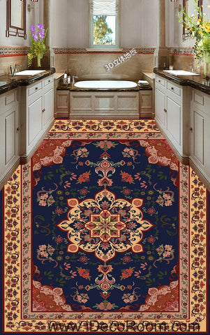 Image of Classic Flower Carpet 00029 Floor Decals 3D Wallpaper Wall Mural Stickers Print Art Bathroom Decor Living Room Kitchen Waterproof Business Home Office Gift