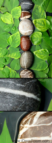 Image of Stone Line Large Leaves 00036 Floor Decals 3D Wallpaper Wall Mural Stickers Print Art Bathroom Decor Living Room Kitchen Waterproof Business Home Office Gift