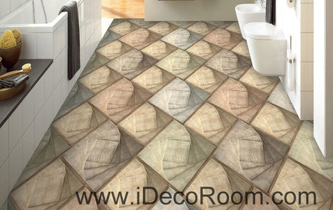 Image of Yellow Tile Shape Square 00038 Floor Decals 3D Wallpaper Wall Mural Stickers Print Art Bathroom Decor Living Room Kitchen Waterproof Business Home Office Gift