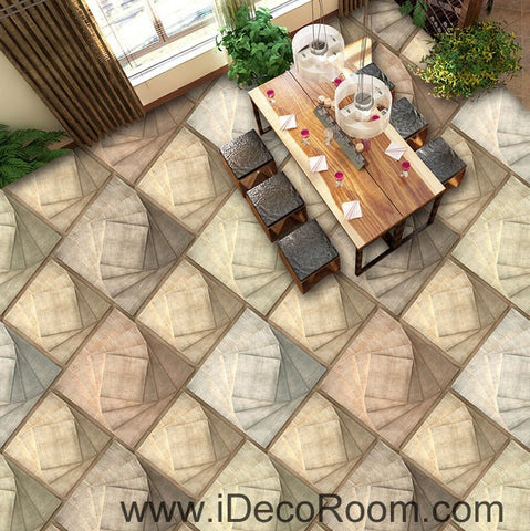 Image of Yellow Tile Shape Square 00038 Floor Decals 3D Wallpaper Wall Mural Stickers Print Art Bathroom Decor Living Room Kitchen Waterproof Business Home Office Gift