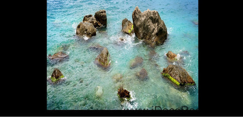 Image of Sea Ocean Rocks 00040 Floor Decals 3D Wallpaper Wall Mural Stickers Print Art Bathroom Decor Living Room Kitchen Waterproof Business Home Office Gift