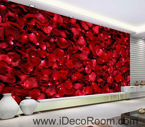 Image of Red Roses Lover Wedding Decor Gift 00050 Floor Decals 3D Wallpaper Wall Mural Stickers Print Art Bathroom Decor Living Room Kitchen Waterproof Business Home Office Gift