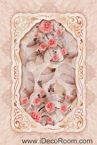 Image of Pink Rose Carpet Shape 00055 Floor Decals 3D Wallpaper Wall Mural Stickers Print Art Bathroom Decor Living Room Kitchen Waterproof Business Home Office Gift