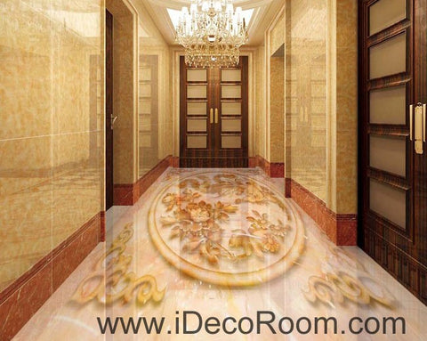 Image of Phoenix Peony Flower Pattern 00057 Floor Decals 3D Wallpaper Wall Mural Stickers Print Art Bathroom Decor Living Room Kitchen Waterproof Business Home Office Gift