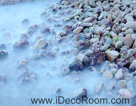 Image of Fog Stones Rock 00063 Floor Decals 3D Wallpaper Wall Mural Stickers Print Art Bathroom Decor Living Room Kitchen Waterproof Business Home Office Gift