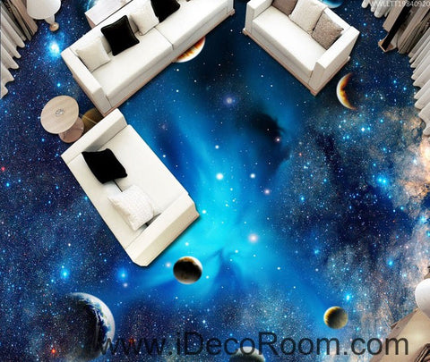 Image of Planet Universe Galexy 00068 Kids Nursery Floor Decals 3D Wallpaper Wall Mural Stickers Print Art Bathroom Decor Living Room Kitchen Waterproof Business Home Office Gift