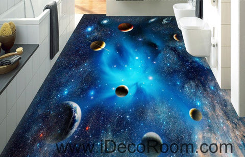 Image of Planet Universe Galexy 00068 Kids Nursery Floor Decals 3D Wallpaper Wall Mural Stickers Print Art Bathroom Decor Living Room Kitchen Waterproof Business Home Office Gift
