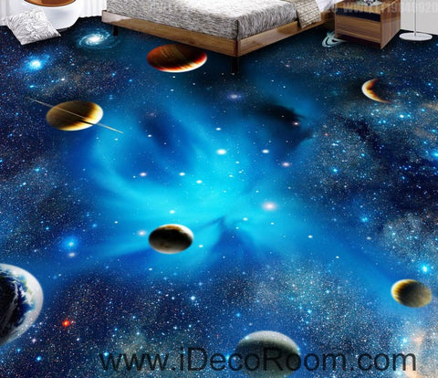 Image of Planet Universe Galexy 00068 Kids Nursery Floor Decals 3D Wallpaper Wall Mural Stickers Print Art Bathroom Decor Living Room Kitchen Waterproof Business Home Office Gift