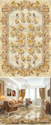 Image of Classic Luxury Roses 00070 Floor Decals 3D Wallpaper Wall Mural Stickers Print Art Bathroom Decor Living Room Kitchen Waterproof Business Home Office Gift