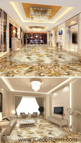 Image of Classic Luxury Roses 00070 Floor Decals 3D Wallpaper Wall Mural Stickers Print Art Bathroom Decor Living Room Kitchen Waterproof Business Home Office Gift