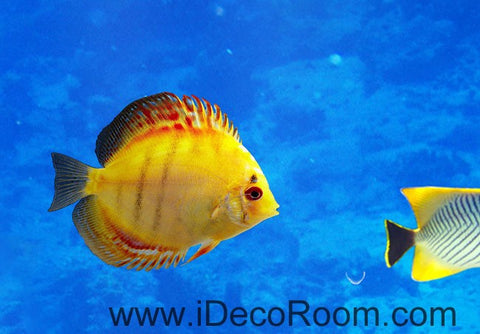 Image of Dophin Chasing Coral Fish Ocean 00074 Floor Decals 3D Wallpaper Wall Mural Stickers Print Art Bathroom Decor Living Room Kitchen Waterproof Business Home Office Gift