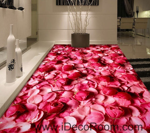 Image of Pink Rose Lover Anniversary Wedding Decor 00092 Floor Decals 3D Wallpaper Wall Mural Stickers Print Art Bathroom Decor Living Room Kitchen Waterproof Business Home Office Gift